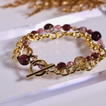 Amethyst bracelet ⭐︎アメジストチェコビーズとチェーンのMIXブレスレット