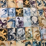 (再販×5)ドラゴンのエフェメラ🌙紙ものセット＊コラージュ素材＊ジャンクジャーナル