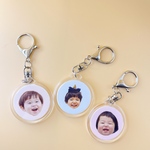 送料無料⭐︎お顔写真のまんまる🎀光沢紙キーホルダー(写真入りキーホルダー/オリジナルキーホルダー/写真キーホルダー/プレゼント/敬老の日)