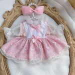15cm 20cm ぬいぐるみ用服 ピンクバニーレースドレスコスチューム 綿人形用服 40cm 50cmステラルー 40cmリーナベル 30cm レナ・ベア服 sサイズmサイズ共通 着せ替え服