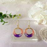 レジンピアス*～パープル＊お花～*