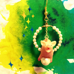 子豚のパール輪っかくぐりピアス