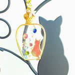 《訳あり》ねこと宝石＊香水瓶のバッグチャーム