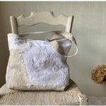 1shii...様専用＊芸術*whiteworkフランスアンティーク手刺繍＆レース*トートバッグ*貴重な創作バッグ