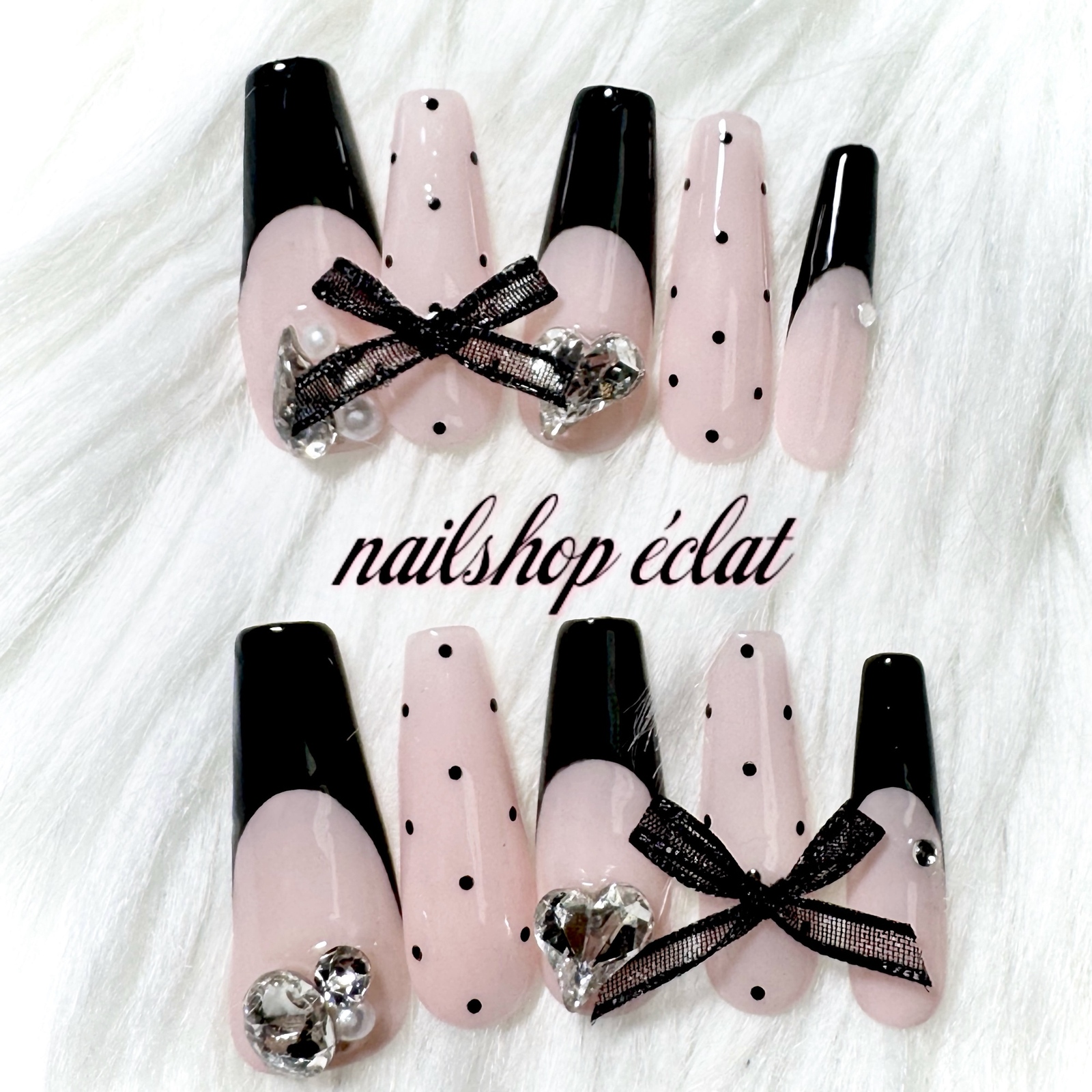 ネイルチップ 千鳥柄 キルティング 冬ネイル ギャル 韓国 ちゅるん