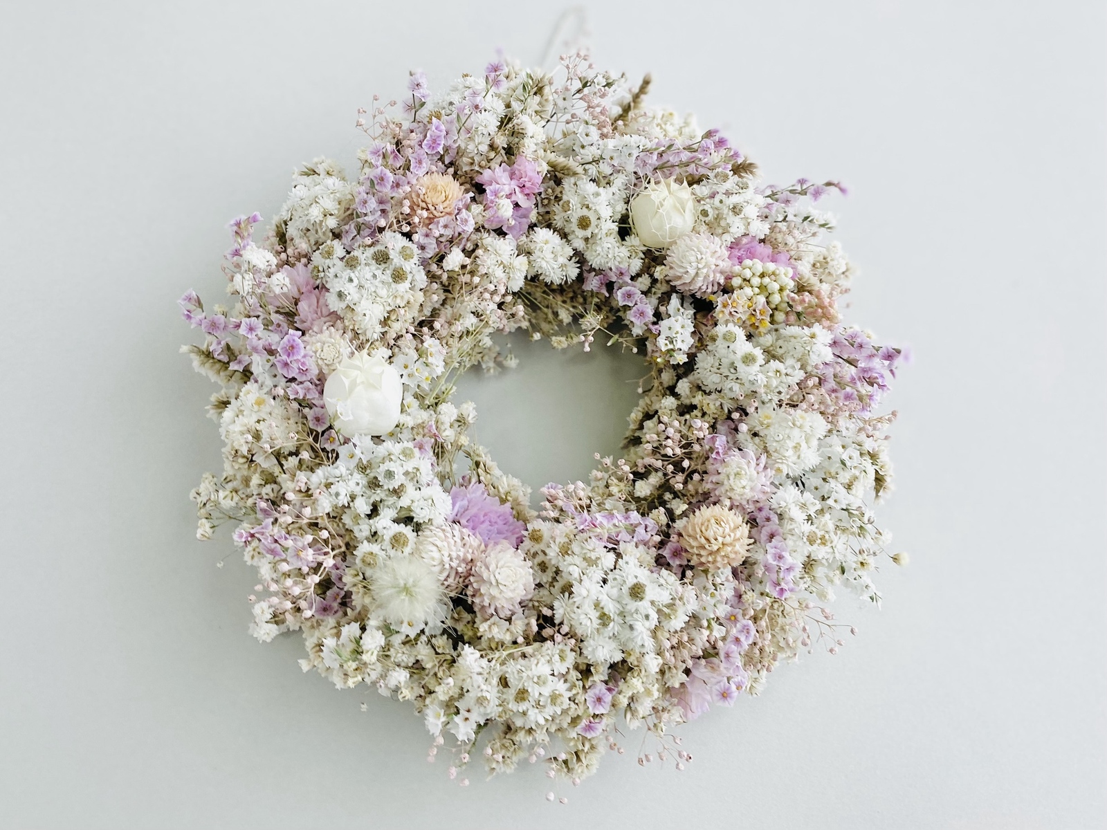 リース　紫陽花　ドライフラワー 特集掲載☆ ドライフラワーカラーの紫陽花リース リース アン