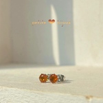 オレゴンオパール 【オレゴン州産】5mm サージカルステンレス製 ピアス シルバーカラー