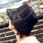 【高級麻織物】帽子♪小千谷ちぢみの古布利用♪