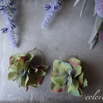 Silk flower❁︎《K14gf》フープピアス （Green）