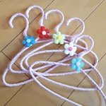 dog&doll'sミニハンガー　チェックにお花♡ピンク