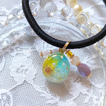 【ヘアゴム】シャリシャリDropひまわり〜青空〜　レジン