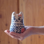 バースデーキャッツ【こぎん刺し☺︎猫☺︎ぬいぐるみ】刺繍お誕生日ネコ娘♡猫猫