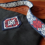 【トピックス掲載】こぎん刺しサコッシュ黒チチカステナンゴ【ショルダーバック☺︎刺繍】⌘受注製作⌘
