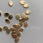 10pcs ステンレス ゴールド オーバル プレートチャーム ミニサイズ タグ