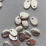 10pcs ステンレス シルバー オーバル プレートチャーム ミニサイズ タグ