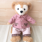 【過去製作品】秋色くまのアップリケ付きあったか長袖シャツとロングパンツ♡ダッフィーSサイズ ♡コスチューム♡