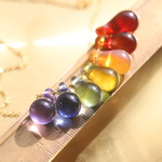 Rainbow Drops：波動玉®（SUS316Lステンレス18Kメッキチェーン）【現品一点物・特別価格】