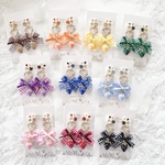 《全2色》揺れるハートw ribbon ＆ strawberryフラワービジュー ピアス/イヤリング