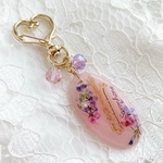【1239】バリトンサックス ピンク×パープル♡オーバル型バリサクキーホルダー