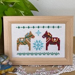 北欧の刺繍(幸せ呼ぶ馬)