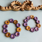 【1連10コセット】JIRI＊IVANA#czech beads#チェコビーズ　flower12㍉ egg yellow＊lavender/copper mix assort