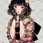 【F297】teatea.オリジナル 人物ステッカー 猫娘