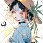  【F447】teatea.オリジナル 人物ステッカー