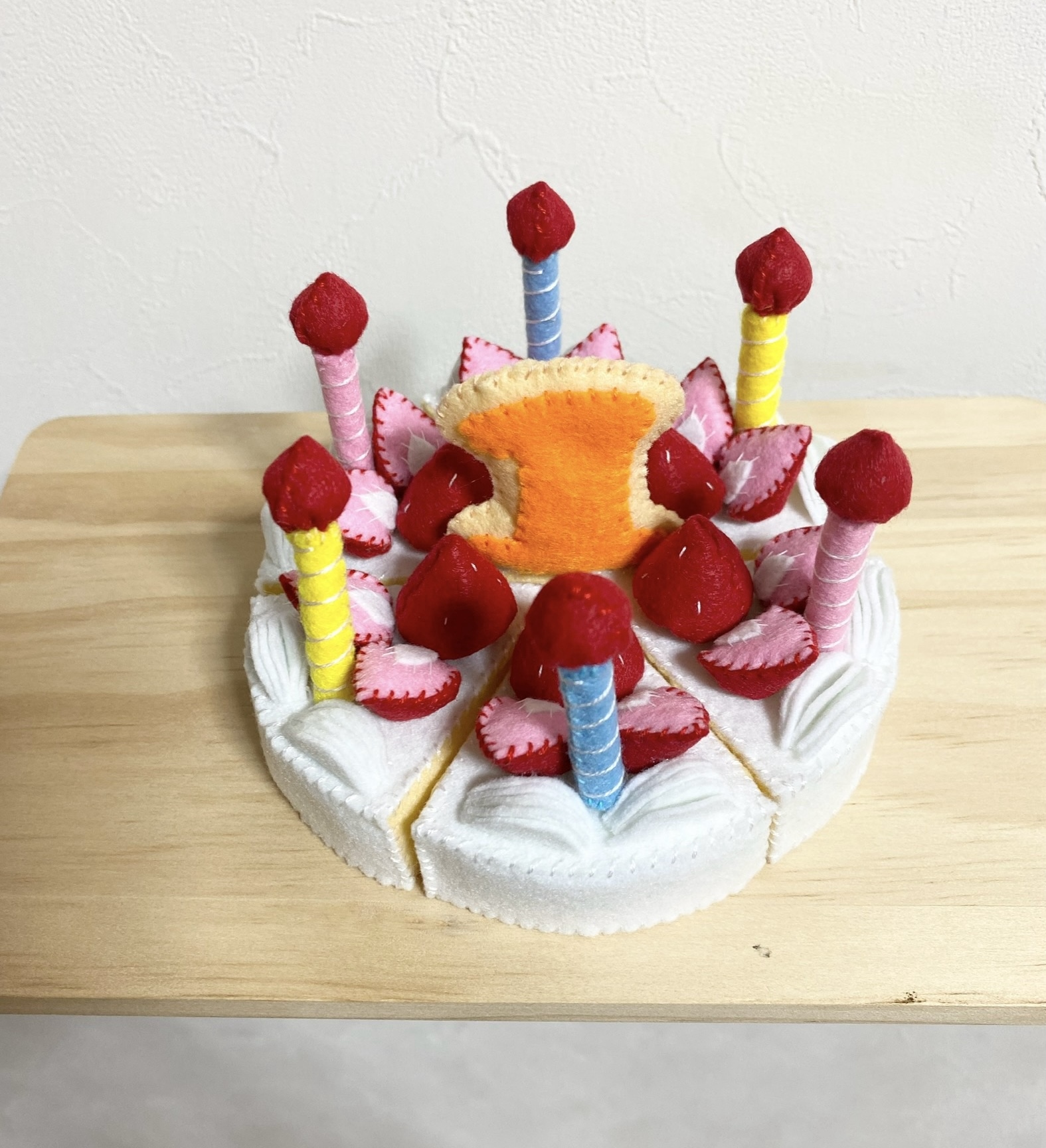 オーダー受付バースデーケーキ 誕生日会イベントにフェルトケーキおままごと用 オーダー受付バースデーケーキ 誕生日会イベントにフェルト