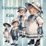 コラージュ用フレークシール Victorian Kids