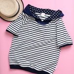 ボーダーフードパーカー♡マリン