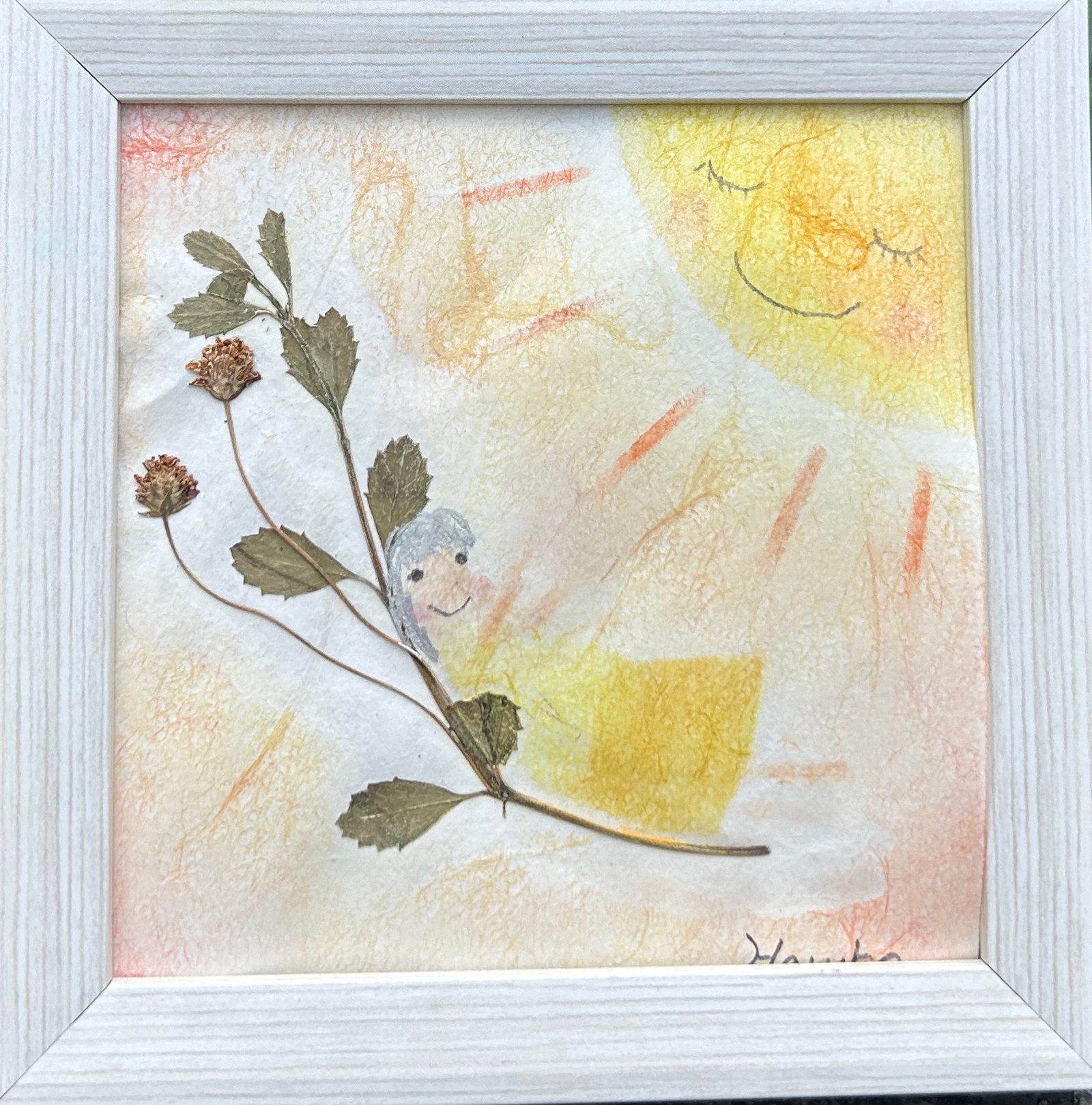 リラの花の妖精 ハンドメイドパステル画 絵画アート原画 原画