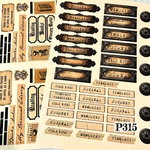 残り2点【P315コラージュ素材】海外紙モノ　デザインペーパー　ラベル　ジャンクジャーナル　手帳　バレット　レトロ　