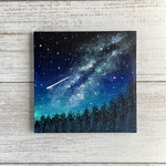 プチキャンバス絵画シリーズ♡アクリル画《原画》  ✴︎ Milky way を眺めて ✴︎
