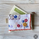 可愛いお花の刺繍*ミニポーチ*フランスアンティーク*ヴィンテージ*コインケース*カードケース