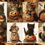 デザインペーパー　HALLOWEEN CAT CS3 コラージュシート