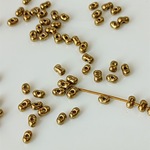 【10g】【2×4mm】【アンティークゴールド】アンティーク調　金属風　ファルファーレ 　ピーナツビーズ　ガラスビーズ　アクセサリーパーツ　ハンドメイド  G038-2
