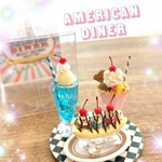 選べる❤︎アメリカンダイナー★バナナスプリット&ドリンク2つのセット 1/6sizeミニチュアスイーツ