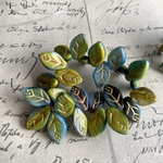 【1連25コセット】JIRI＊IVANA#czech beads#チェコビーズ　leaf12✖️8㍉ mix assort/bronze