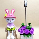 ミニチュア バラの花壇  メモスタンド(パープル系)