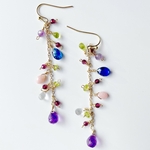 神秘的な魅力のカイヤナイト・アメジスト・ガーネットの耳飾り〜Sakuya