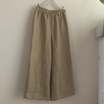 フランス　サフィラン社リネン（シナモン）で作ったワイドパンツ