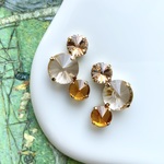 crystal fans “plum” pierce / earring