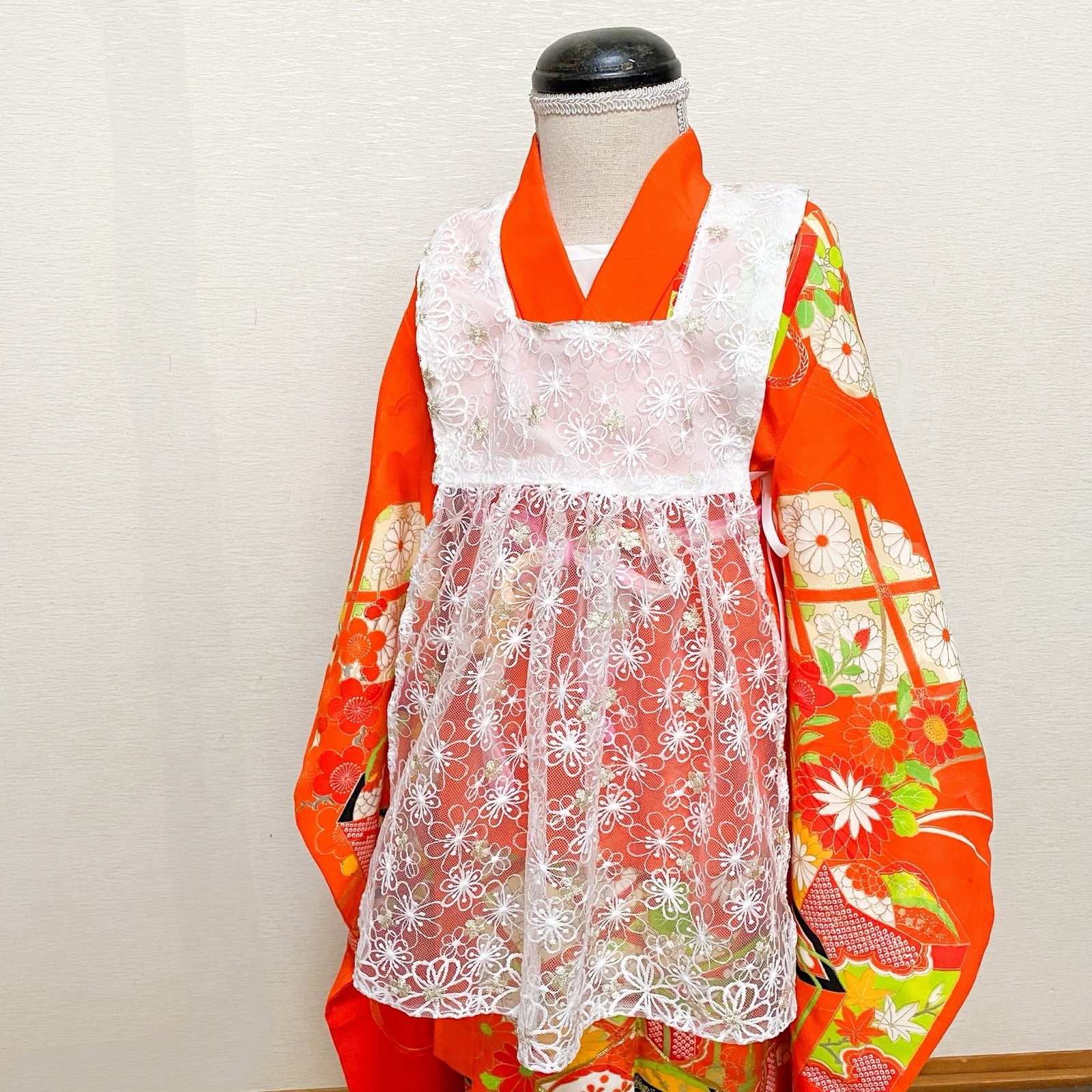 ひな祭り　大正ロマン　被布エプロン　　着物エプロン　七五三　和風エプロン　メイド ひな祭り 大正ロマン 被布エプロン 着物エプロン 七五三 和風
