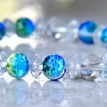 ケラママリンホタルガラスブレスレット