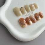 ネイルチップ｜アシンメトリー　ちぐはぐ　ニュアンス　ミラー　ぷっくり　個性派　成人式　