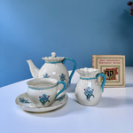 【10%off♡3点セット】英国買い付け♪ アンティーク W.H.Goss 忘れな草のティーセット  ティーポット＆カップ＆ミルクジャグ