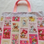 レッスンバッグ 入園入学  レトロアニマル　レース