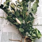 ユーカリと紫陽花と小さなお花のスワッグ