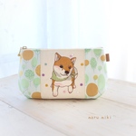 🍀ワンコインセール🍀【豆柴①刺繍ポーチ】柴犬　