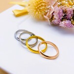 毎日の手元を華やかに  ☆  リング ミラーリング  ステンレス ピンクゴールド シンプル シングルリング 刻印 リング 指輪〈リング1本価格〉